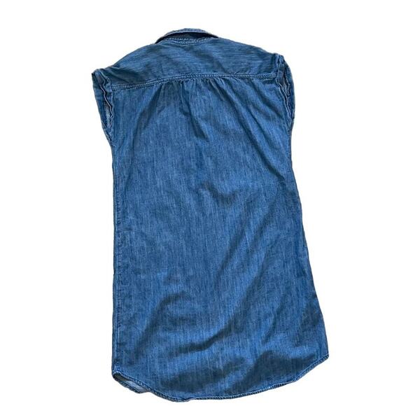 Old Navy Denim Short Sleeve Button Down Collared Shirt Dress, Medium Wash, S - Picture 2 of 11